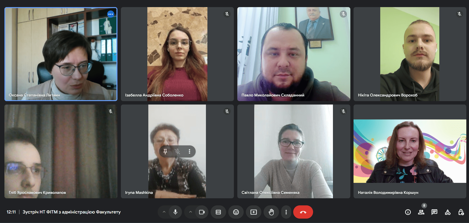 Зустріч активу Наукового товариства САДМВ ФІТМ з адміністрацією Факультету